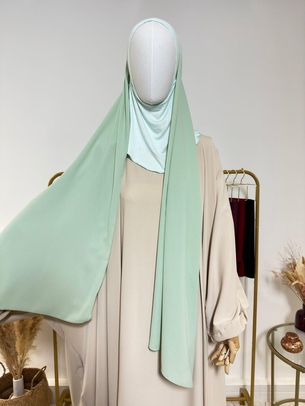 Hijab cagoule à enfiler - Vert Menthe - My Qamis Homme