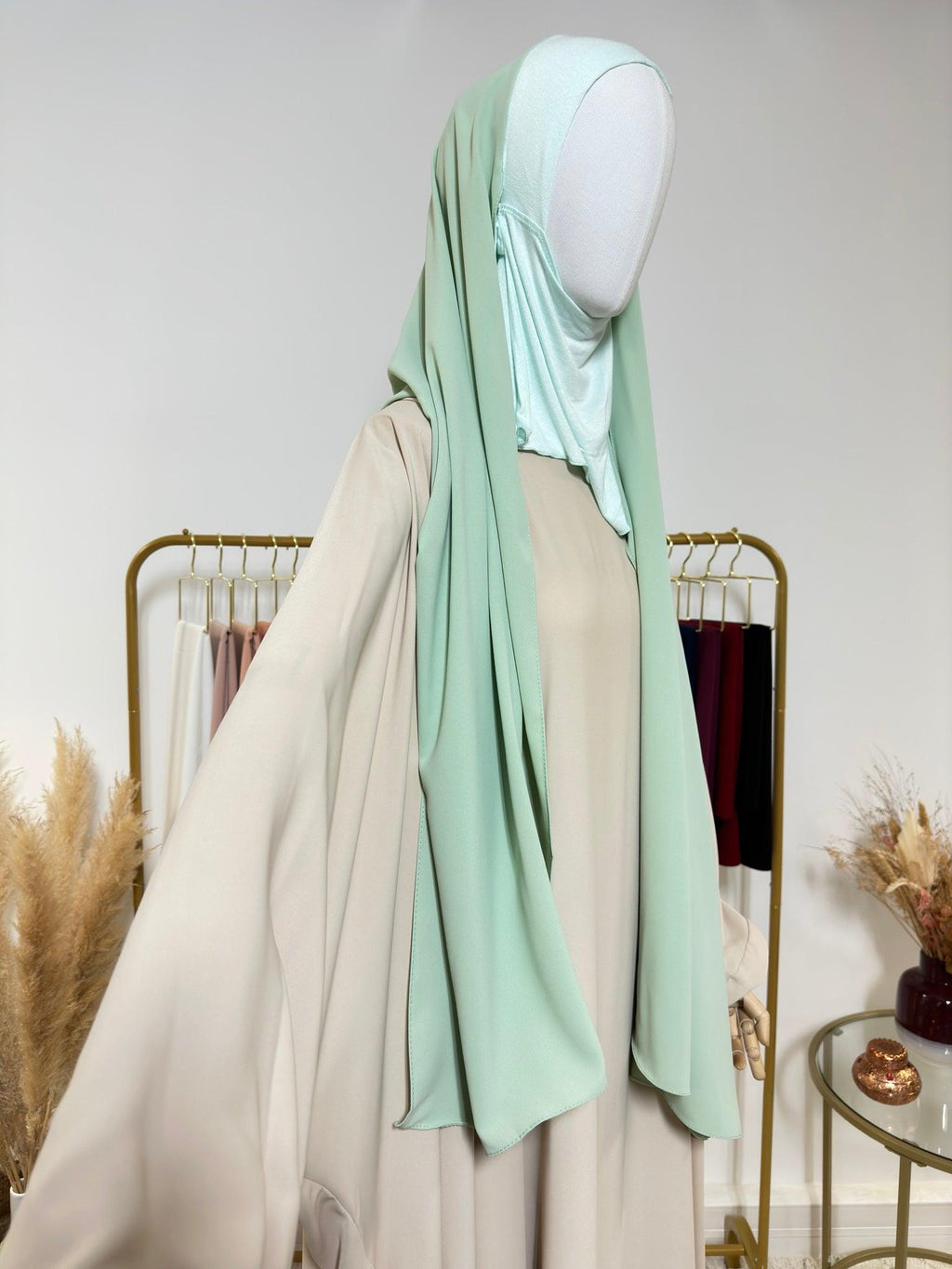 Hijab cagoule à enfiler - Vert Menthe - My Qamis Homme