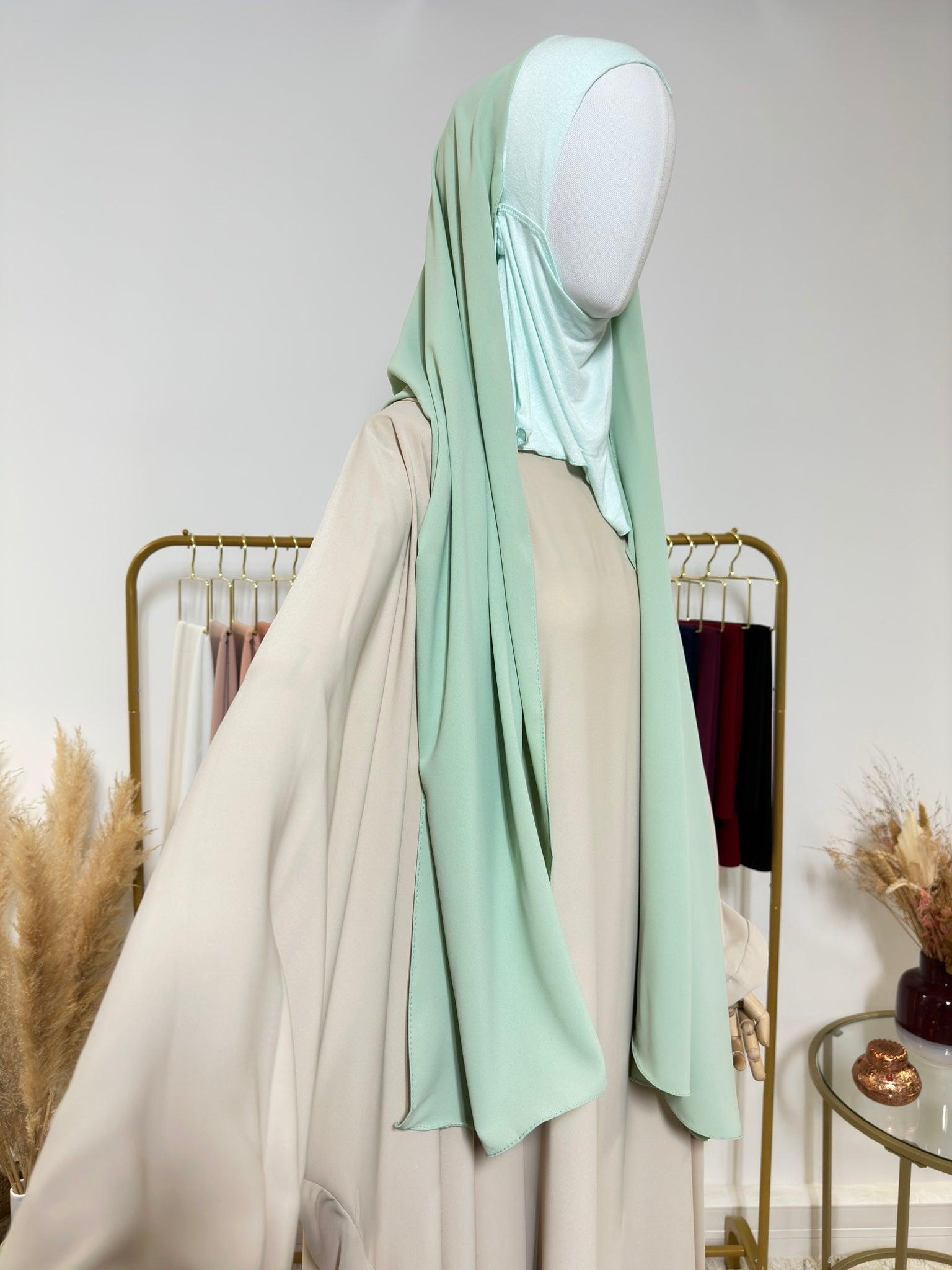 Hijab cagoule à enfiler - Vert Menthe - My Qamis Homme