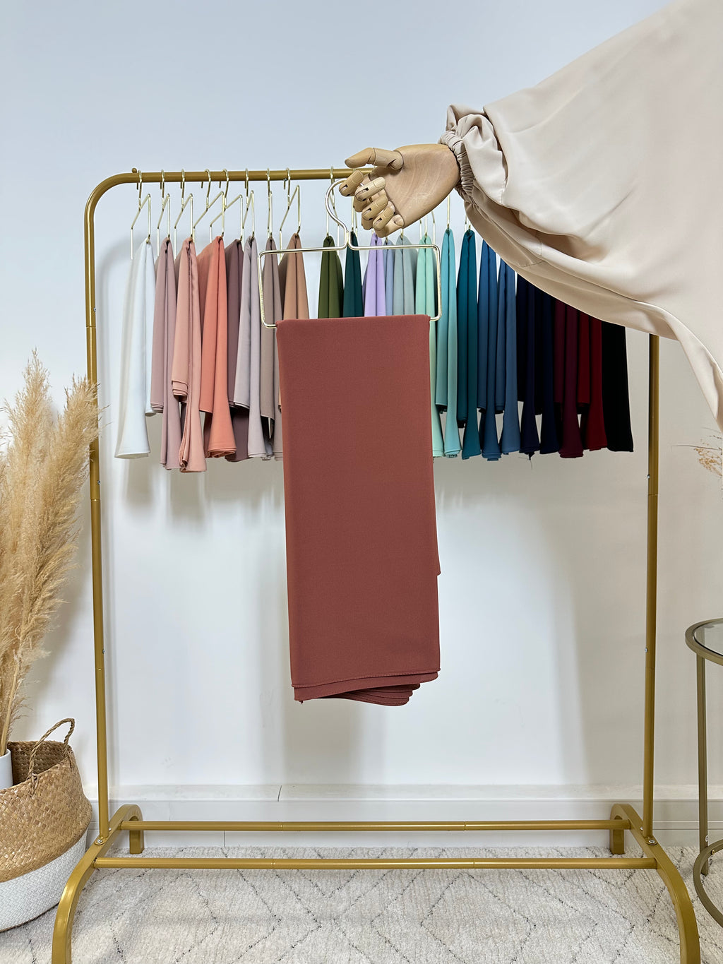 Hijab en Soie de Medine - Marron 5 / Rouge - My Qamis Homme