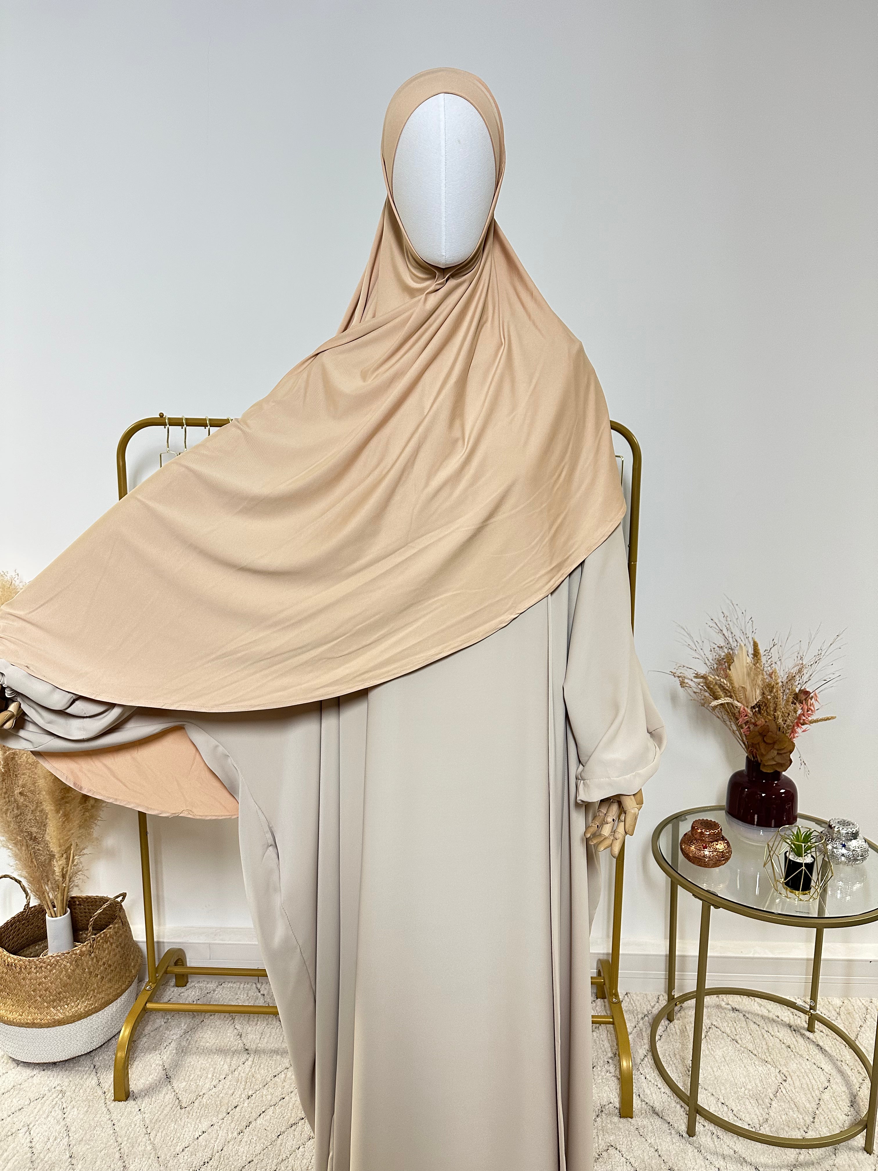 Hijab Jersey Lycra épais - Hijab à enfiler - Beige orangé - My Qamis Homme