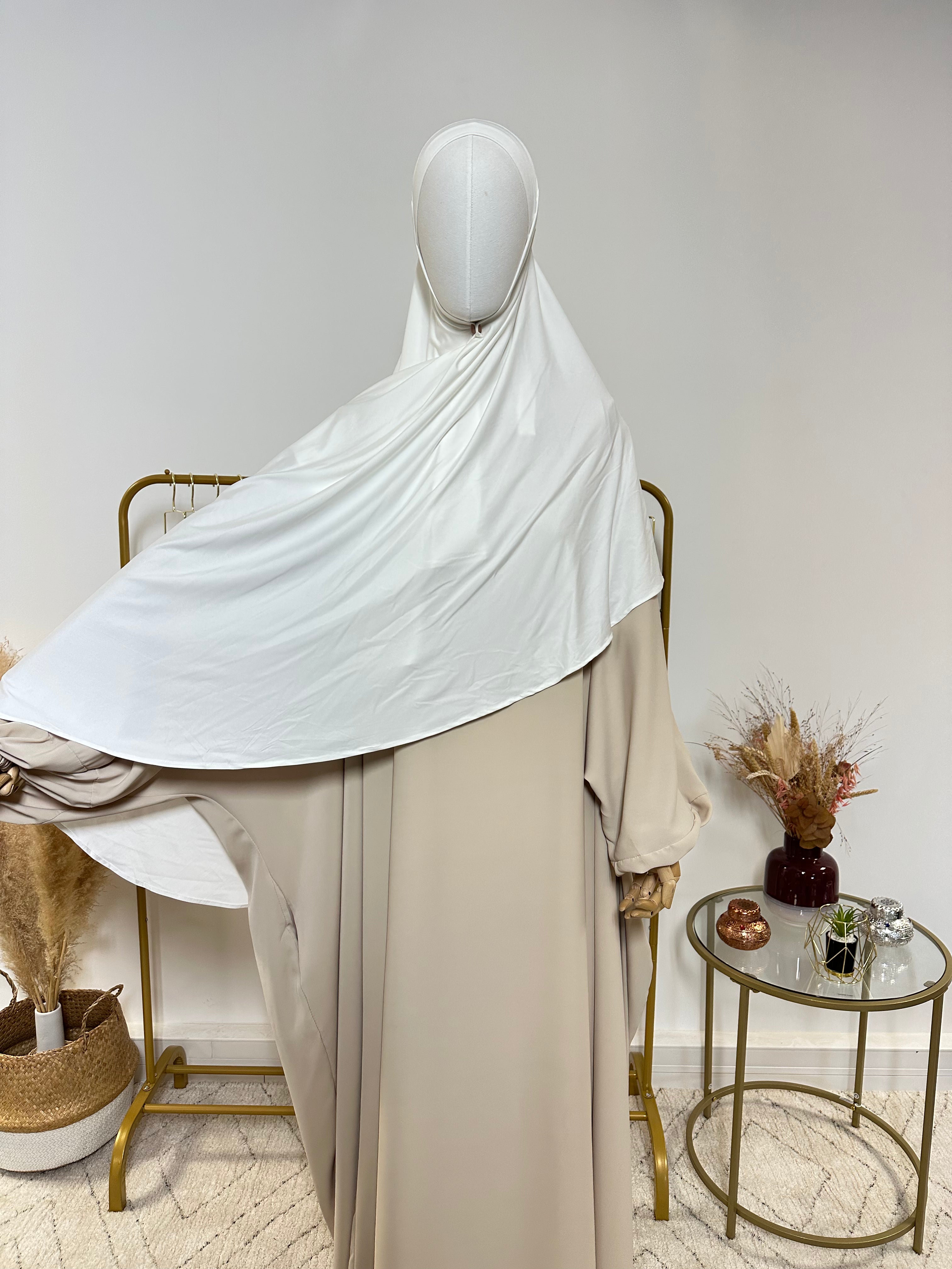 Hijab Jersey Lycra épais - Hijab à enfiler - Blanc - My Qamis Homme