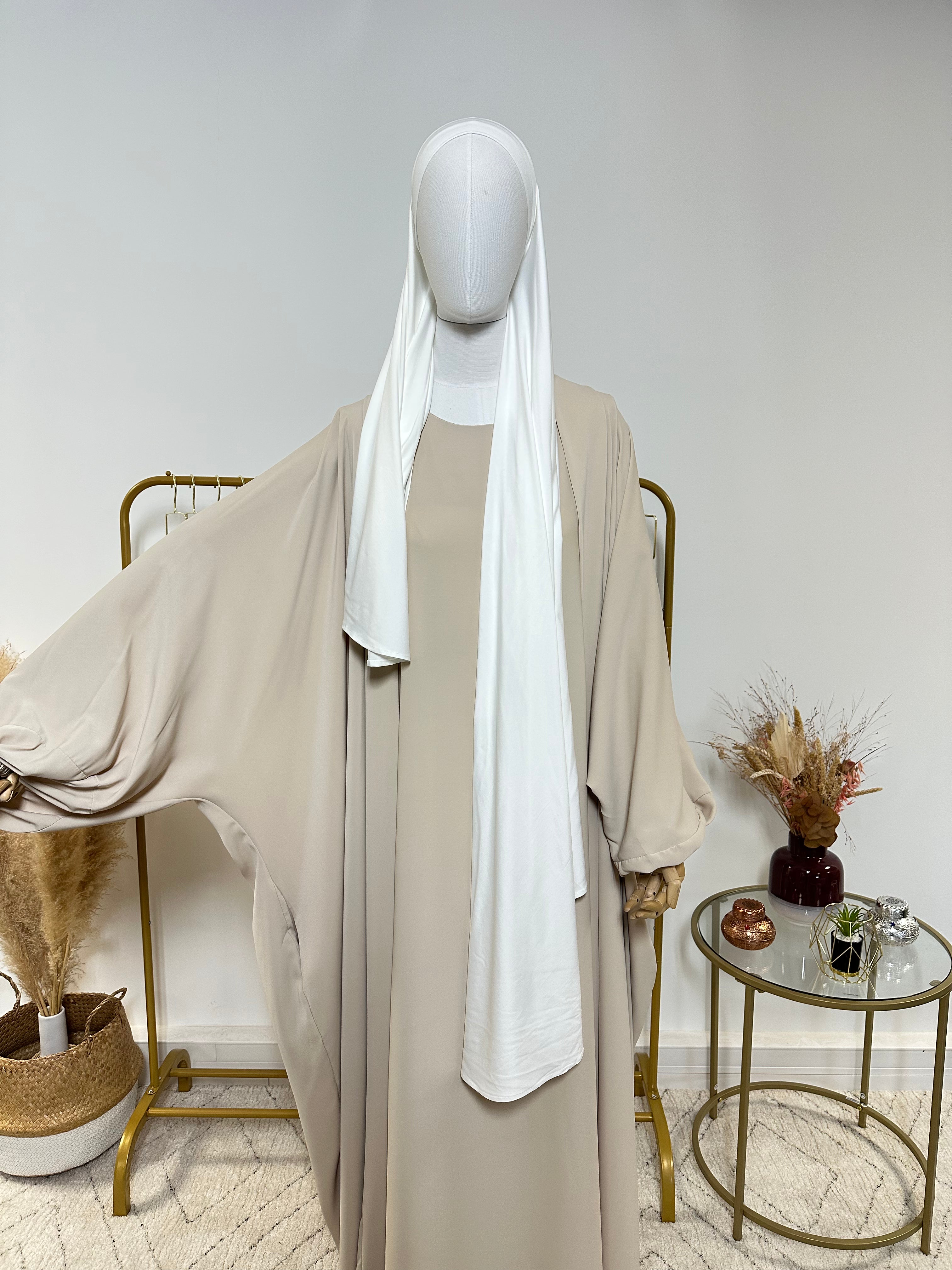 Hijab Jersey Lycra épais - Hijab à enfiler - Blanc - My Qamis Homme