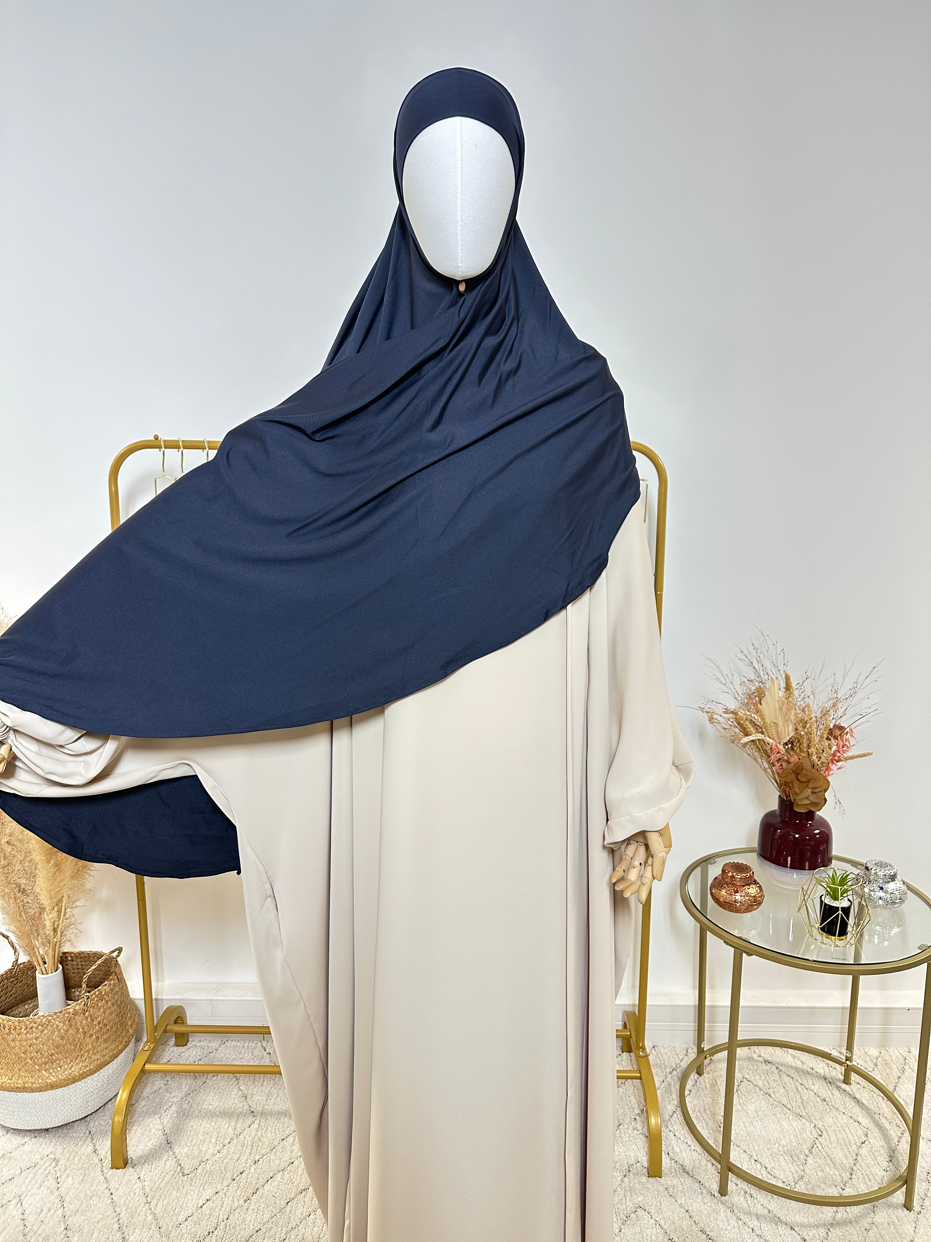 Hijab Jersey Lycra épais - Hijab à enfiler - Bleu Marine - My Qamis Homme