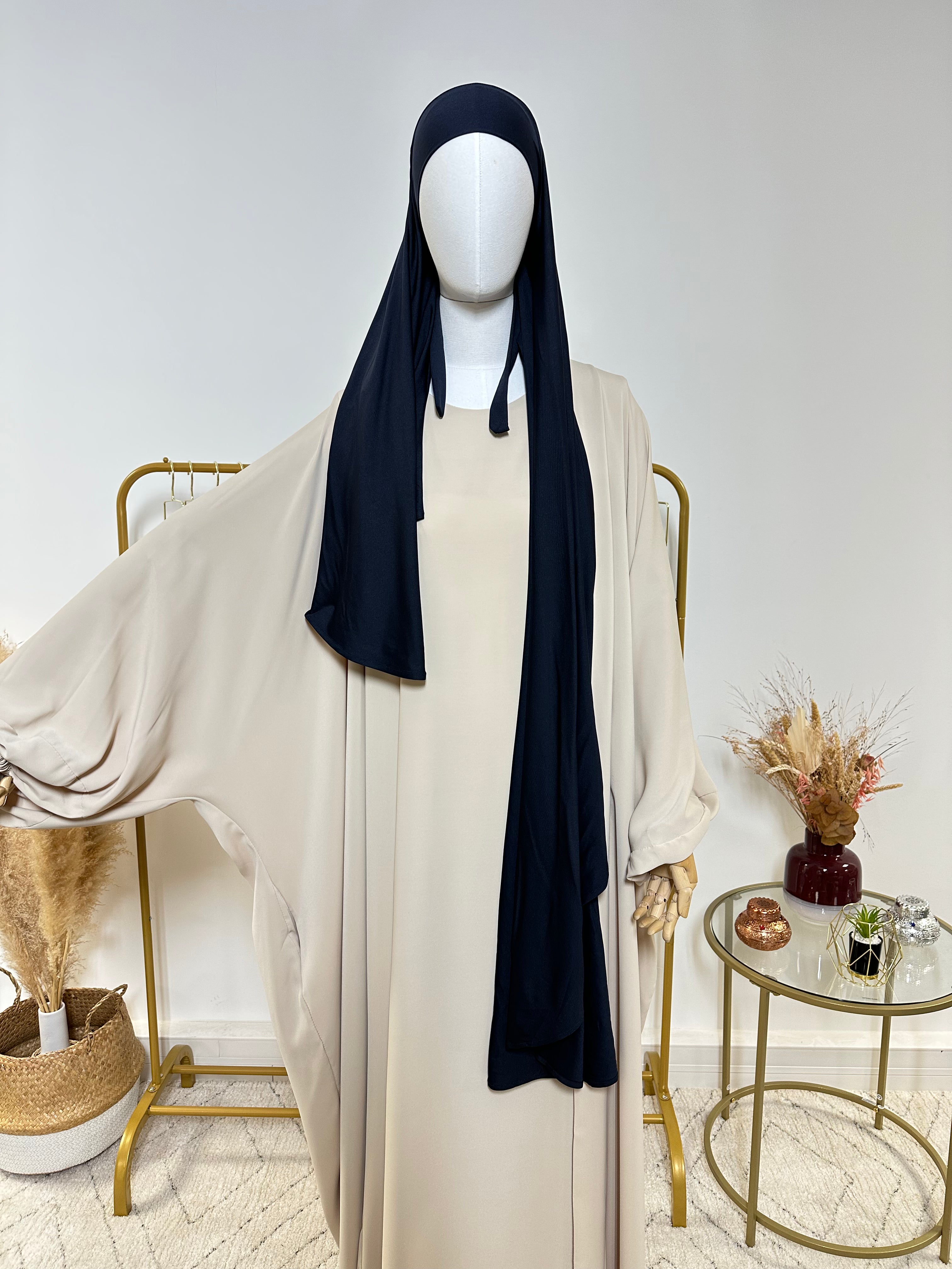 Hijab Jersey Lycra épais - Hijab à enfiler - Bleu Marine - My Qamis Homme