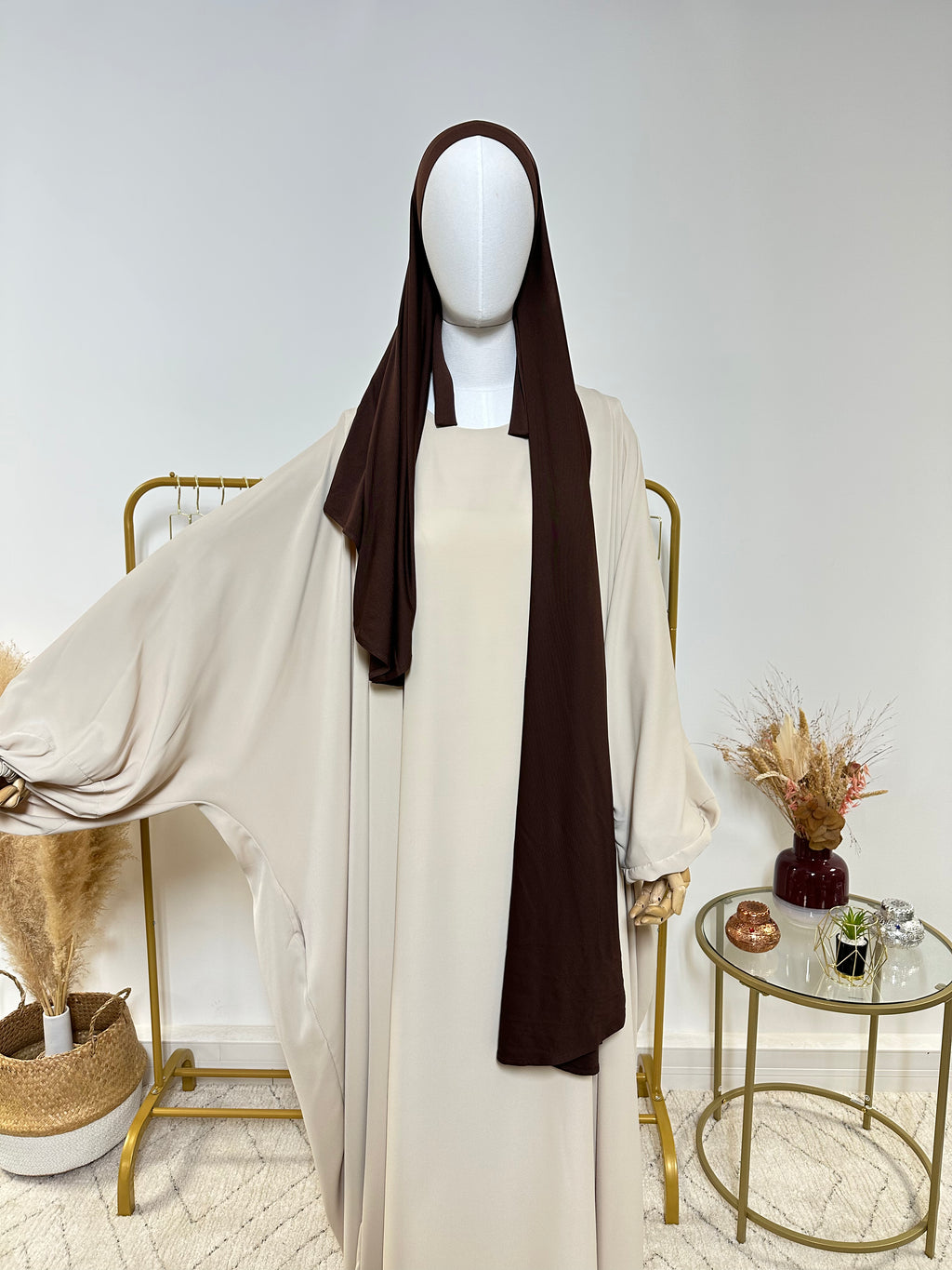 Hijab Jersey Lycra épais - Hijab à enfiler - Marron - My Qamis Homme
