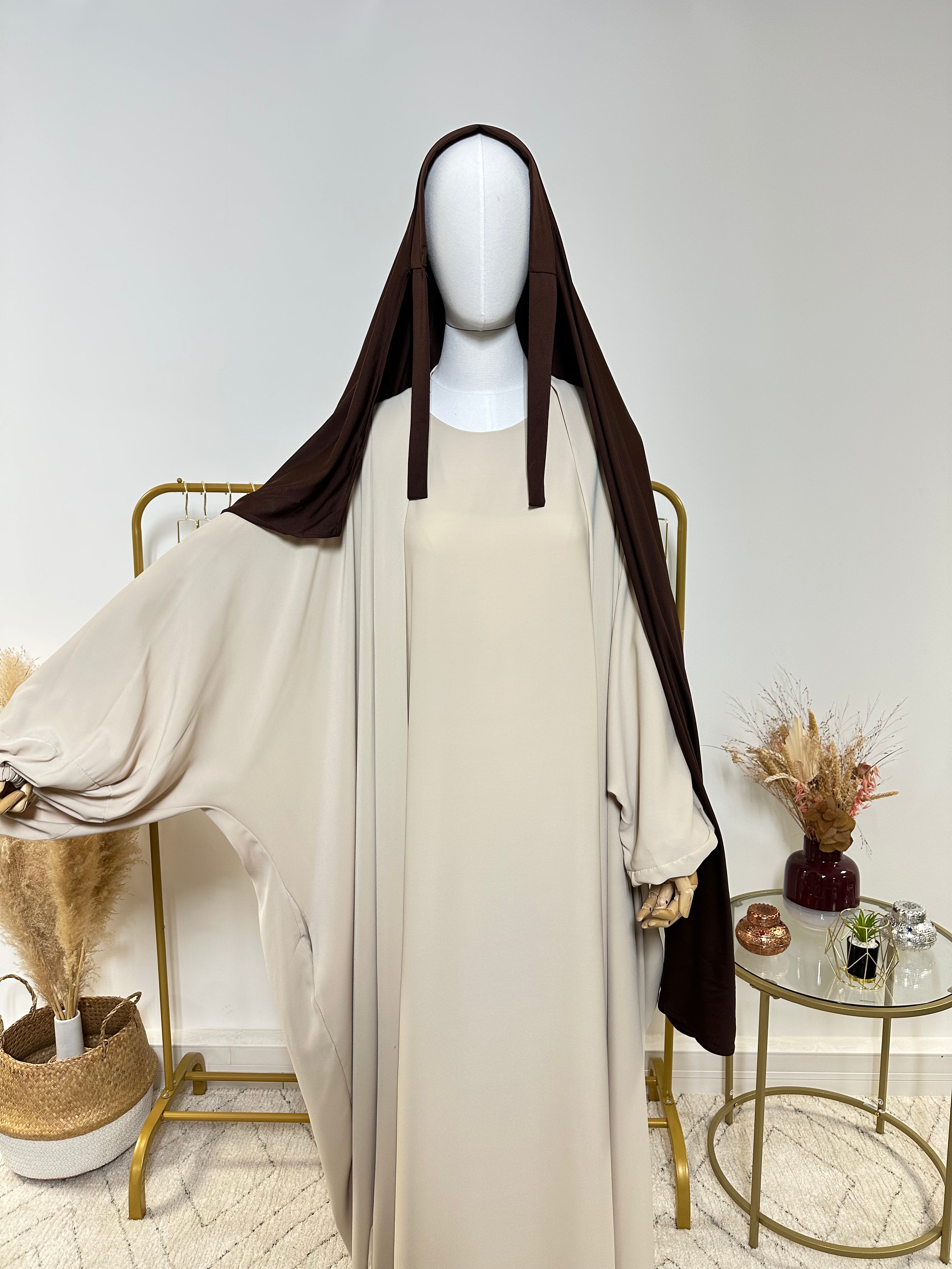 Hijab Jersey Lycra épais - Hijab à enfiler - Marron - My Qamis Homme
