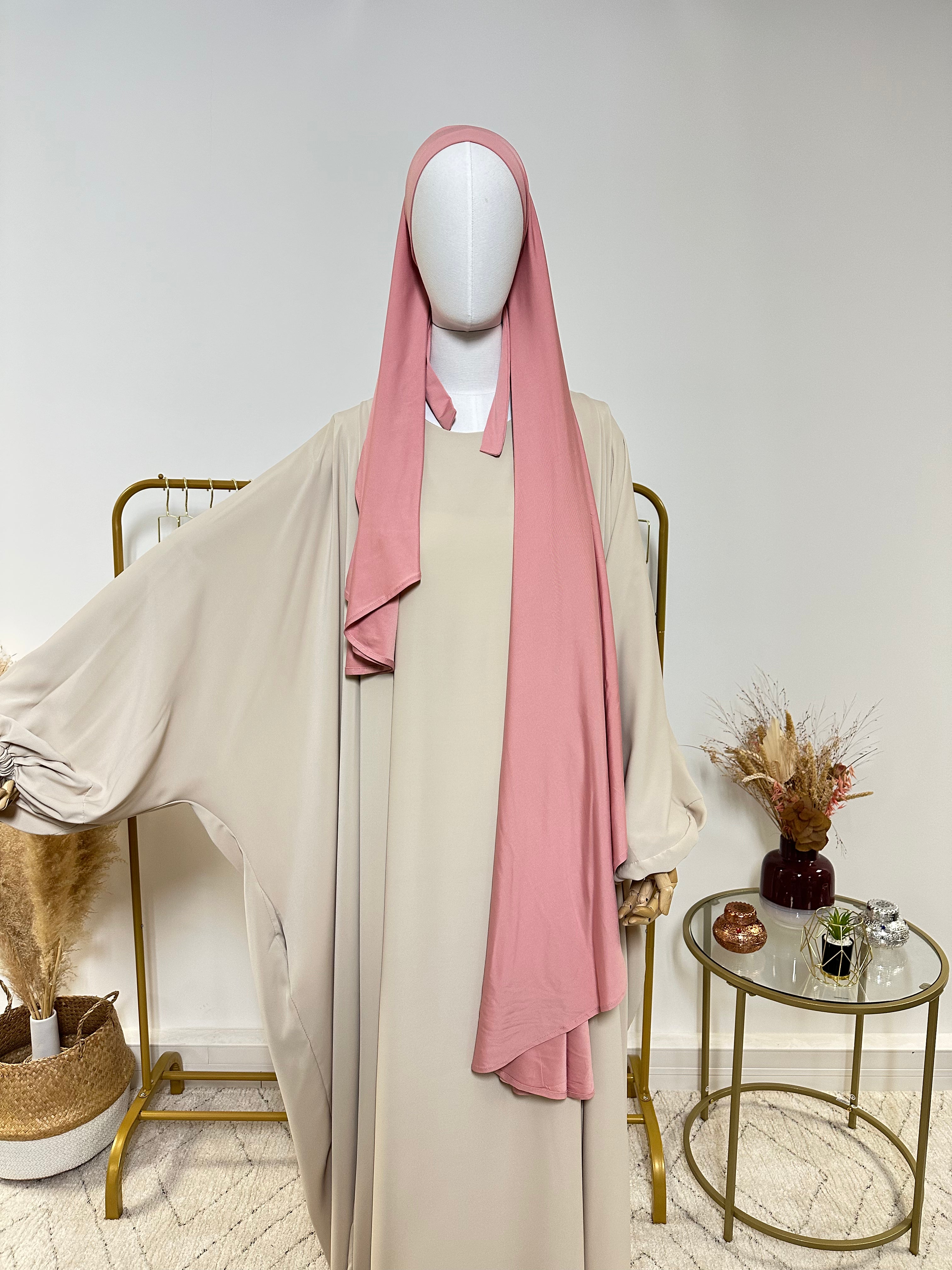 Hijab Jersey Lycra épais - Hijab à enfiler - Rose - My Qamis Homme