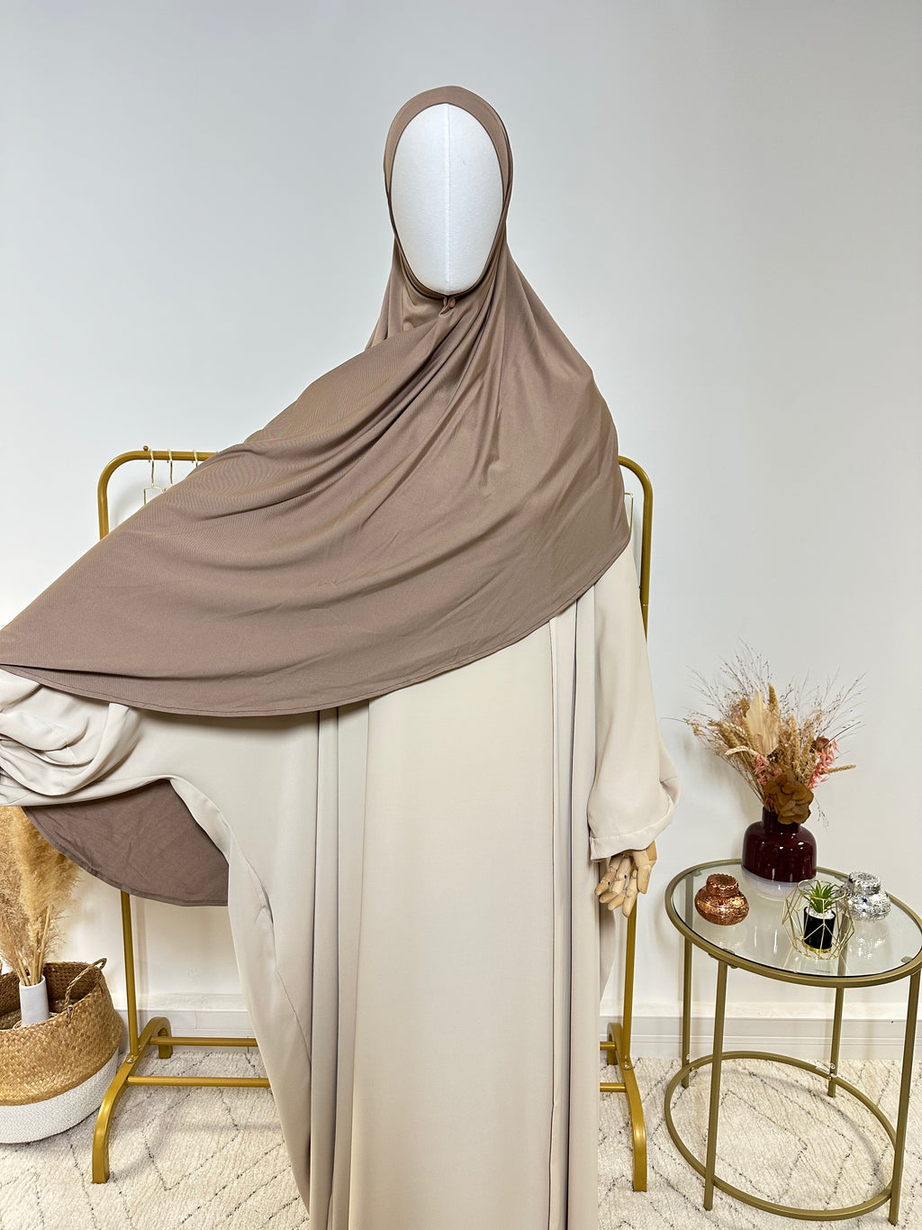 Hijab Jersey Lycra épais - Hijab à enfiler -Taupe - My Qamis Homme