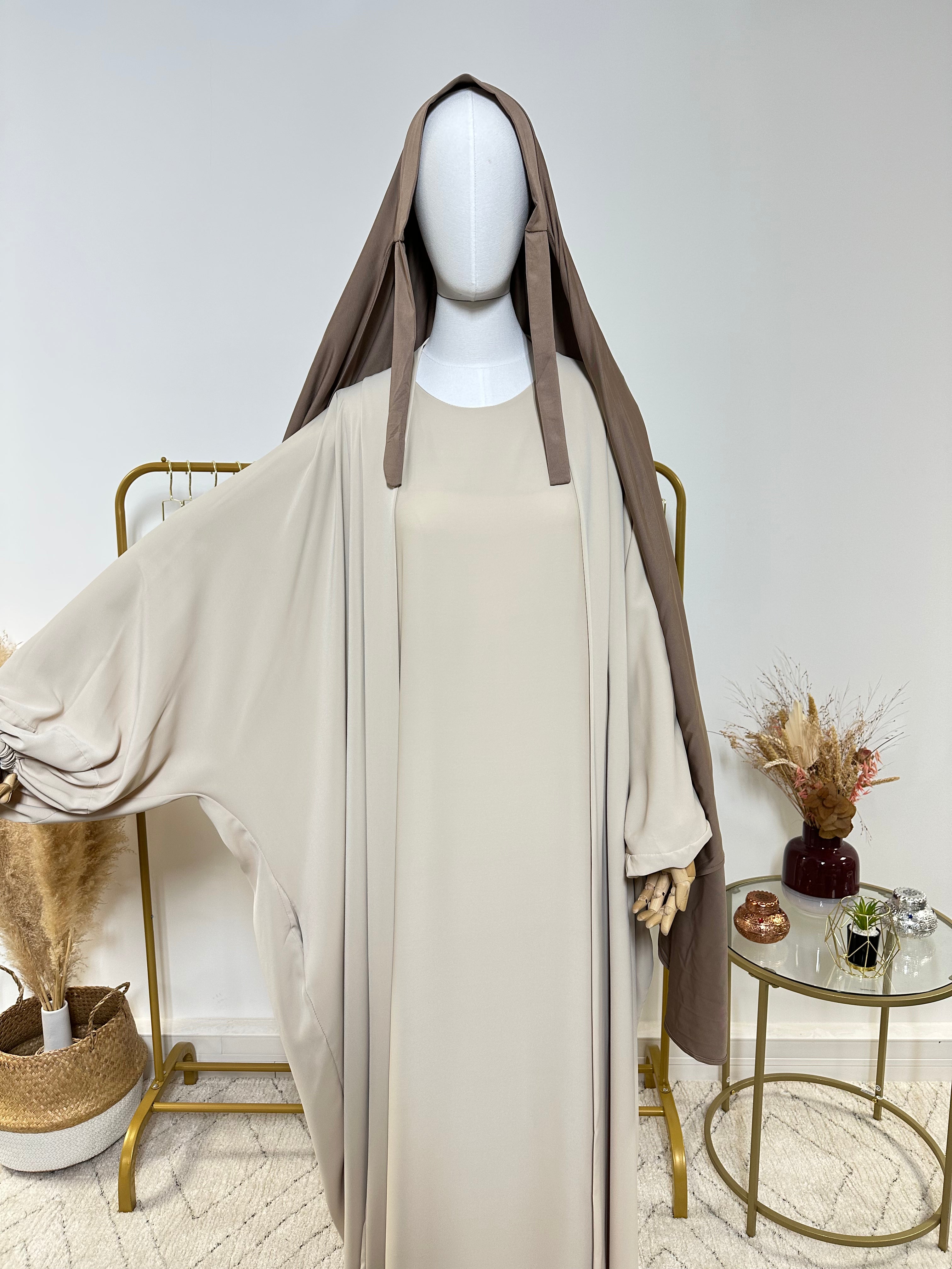 Hijab Jersey Lycra épais - Hijab à enfiler -Taupe - My Qamis Homme