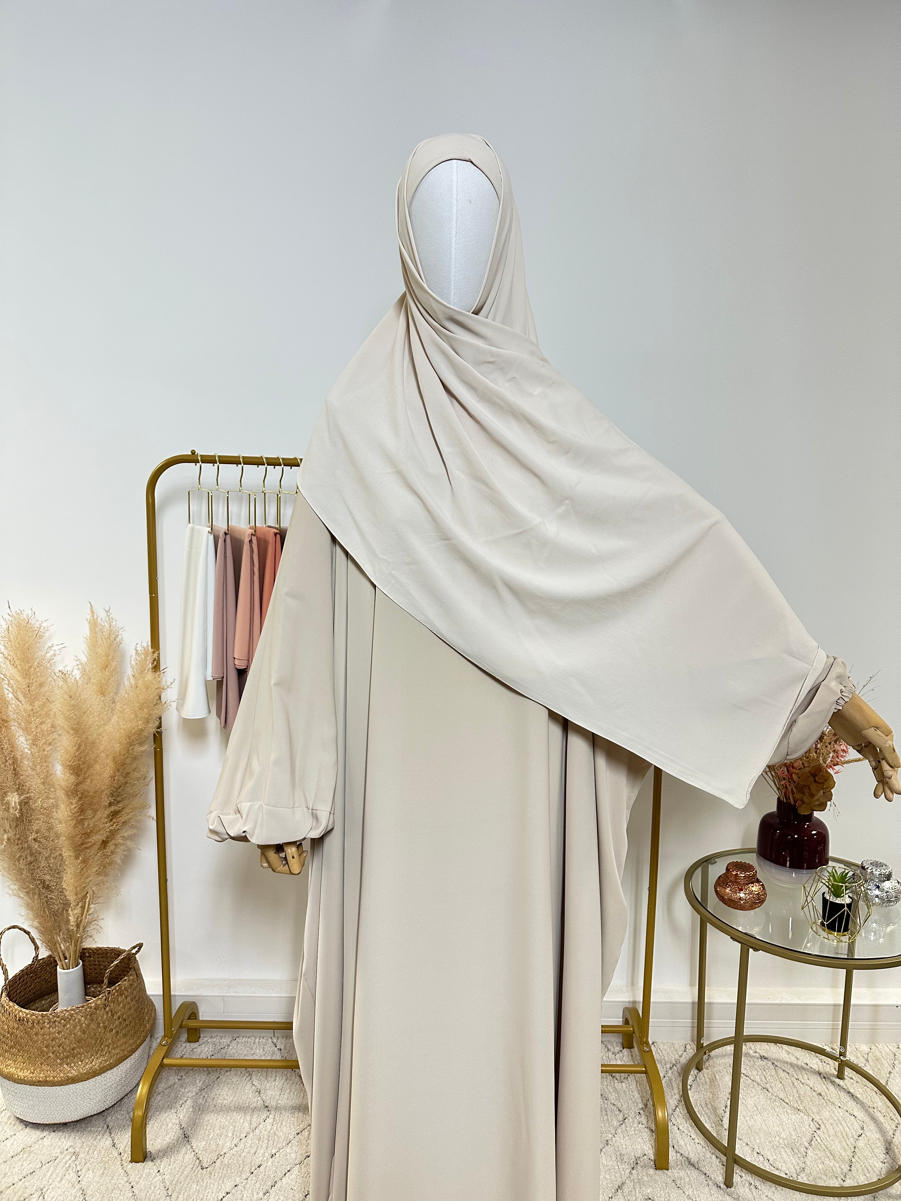 Hijab Jersey Premium - Hijab à enfiler - Beige Clair - My Qamis Homme