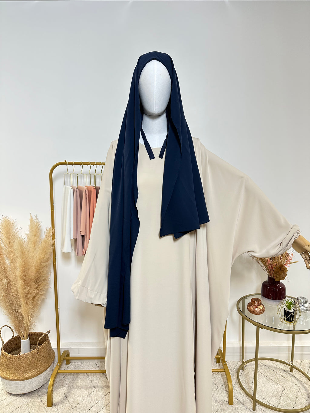 Hijab Jersey Premium - Hijab à enfiler - Bleu marine - My Qamis Homme