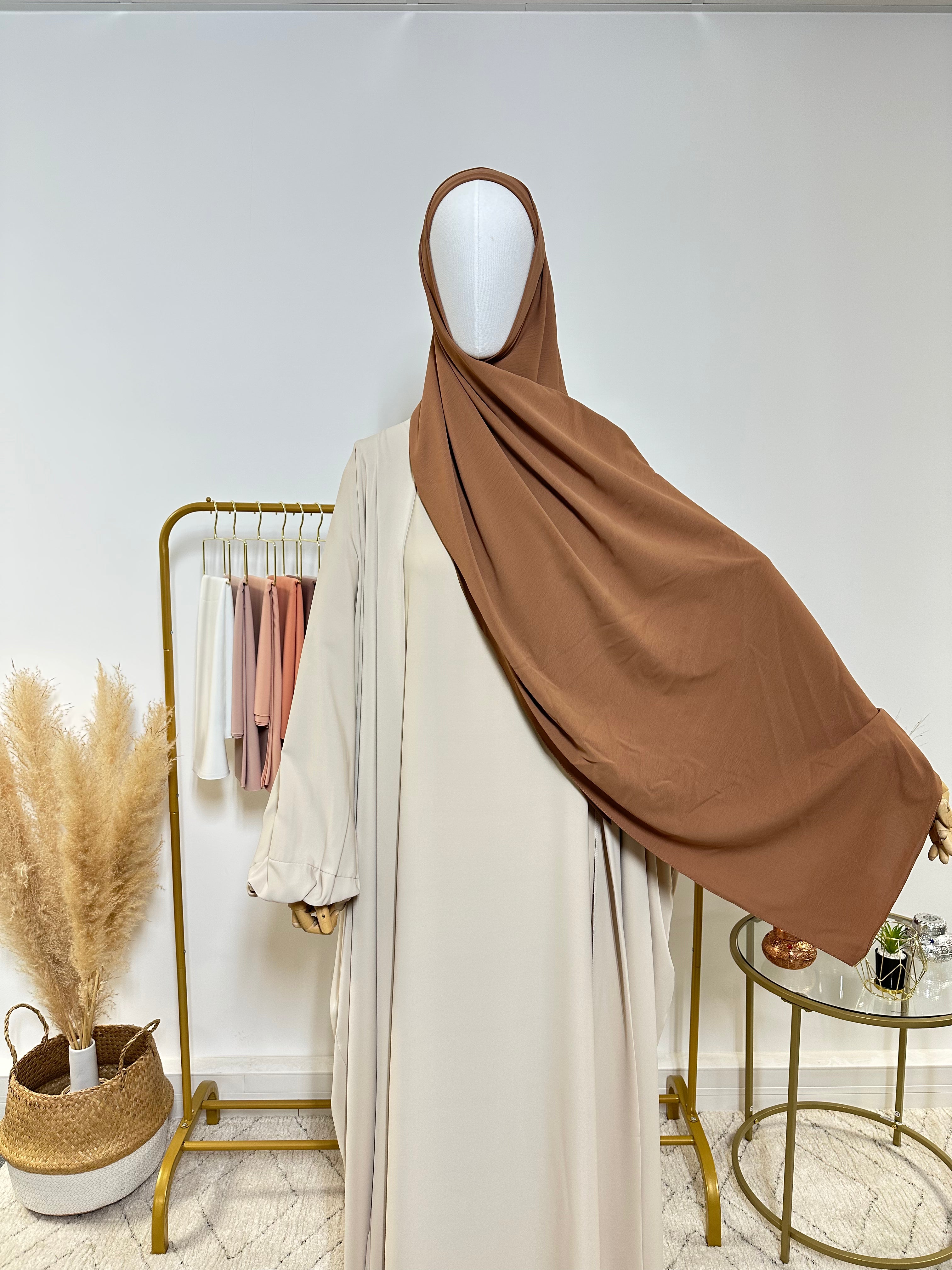 Hijab Jersey Premium - Hijab à enfiler - Marron Clair - My Qamis Homme