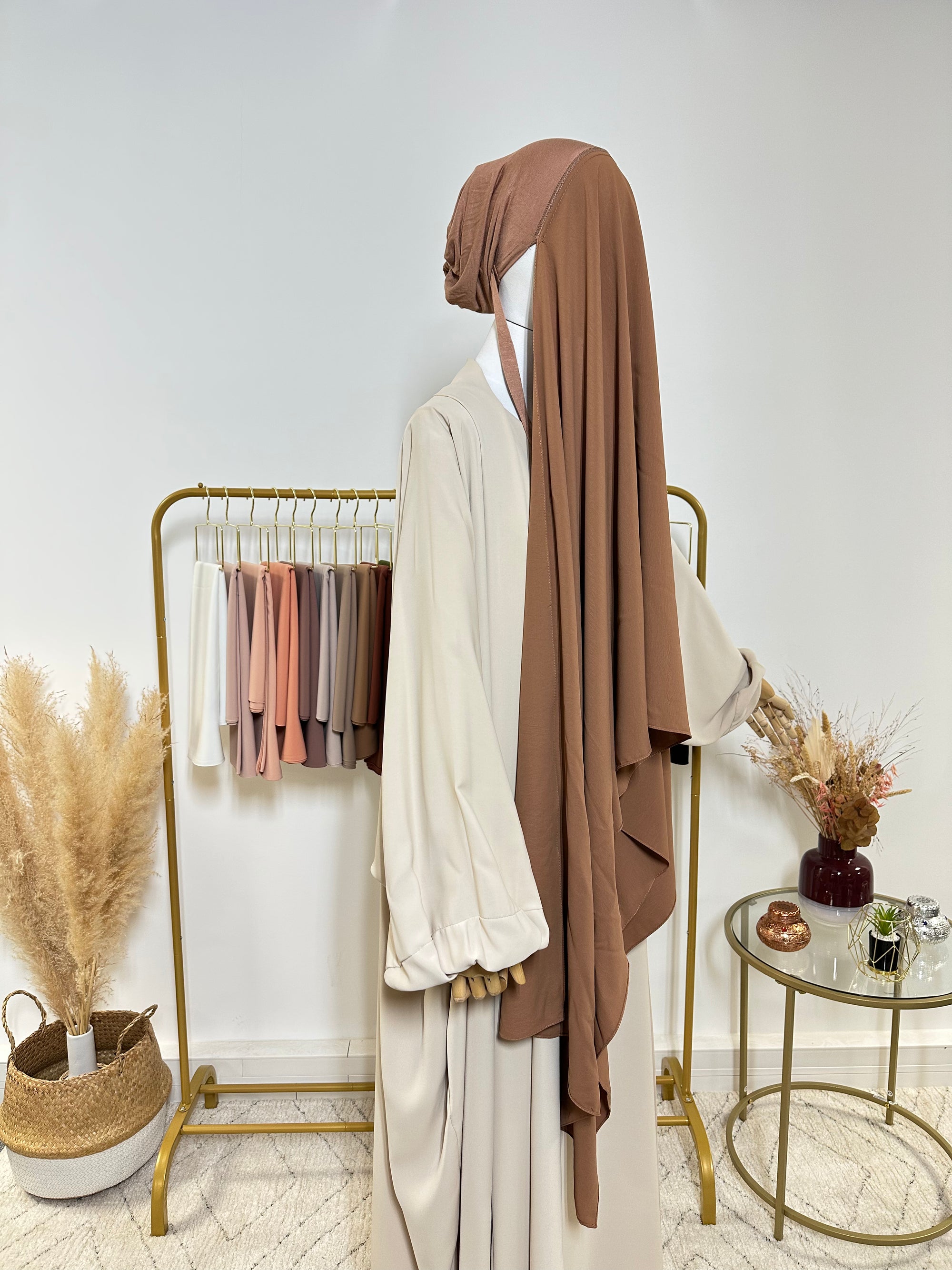 Hijab Jersey Premium - Hijab à enfiler - Marron Clair - My Qamis Homme