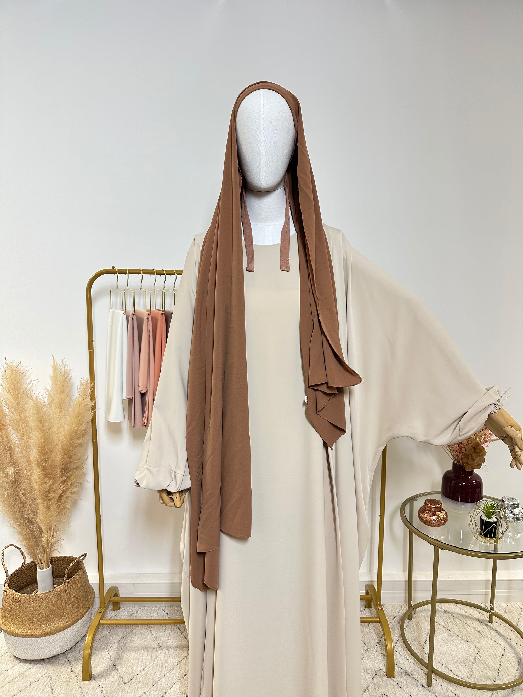 Hijab Jersey Premium - Hijab à enfiler - Marron Clair - My Qamis Homme