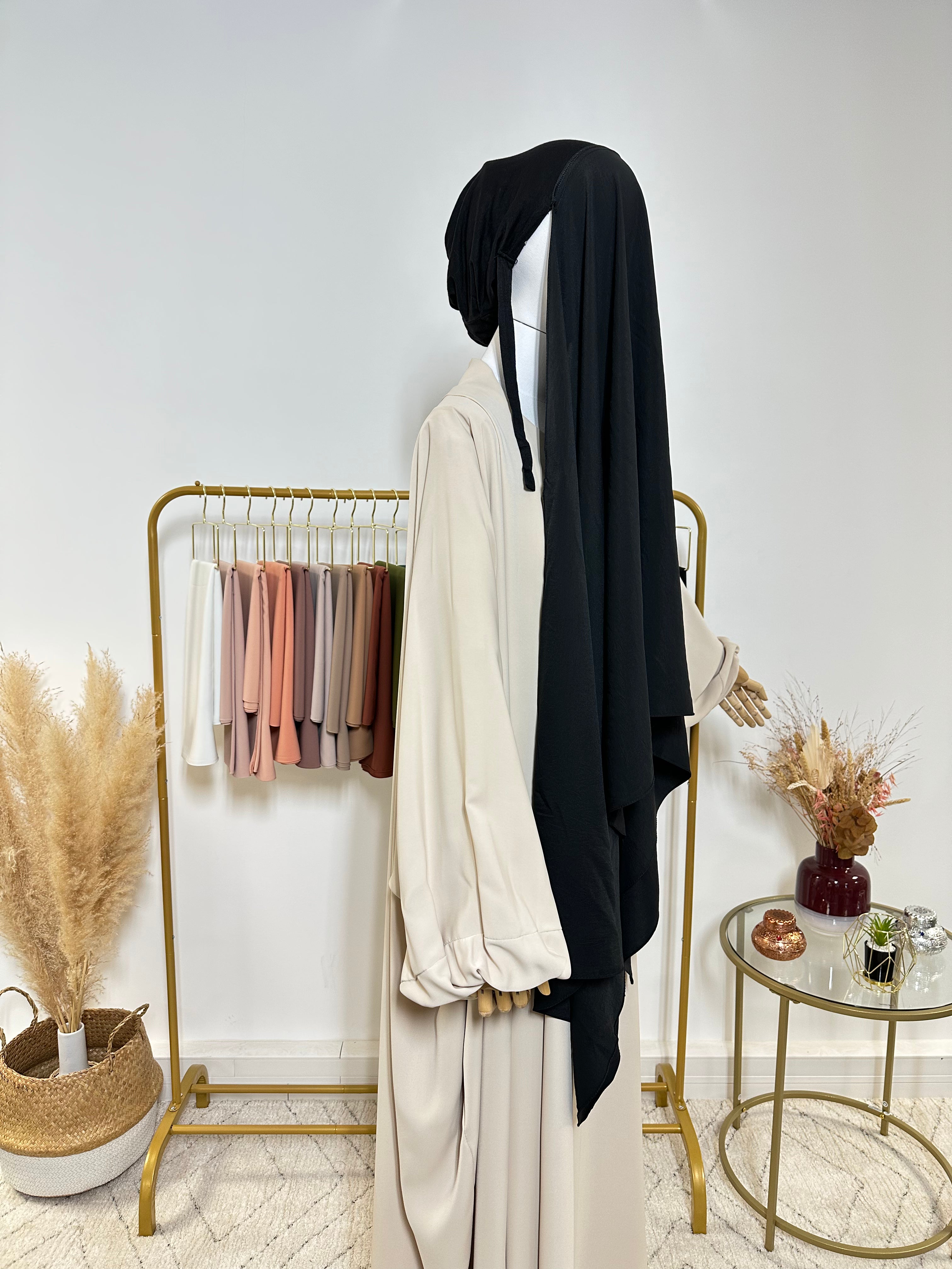 Hijab Jersey Premium - Hijab à enfiler - Noir - My Qamis Homme