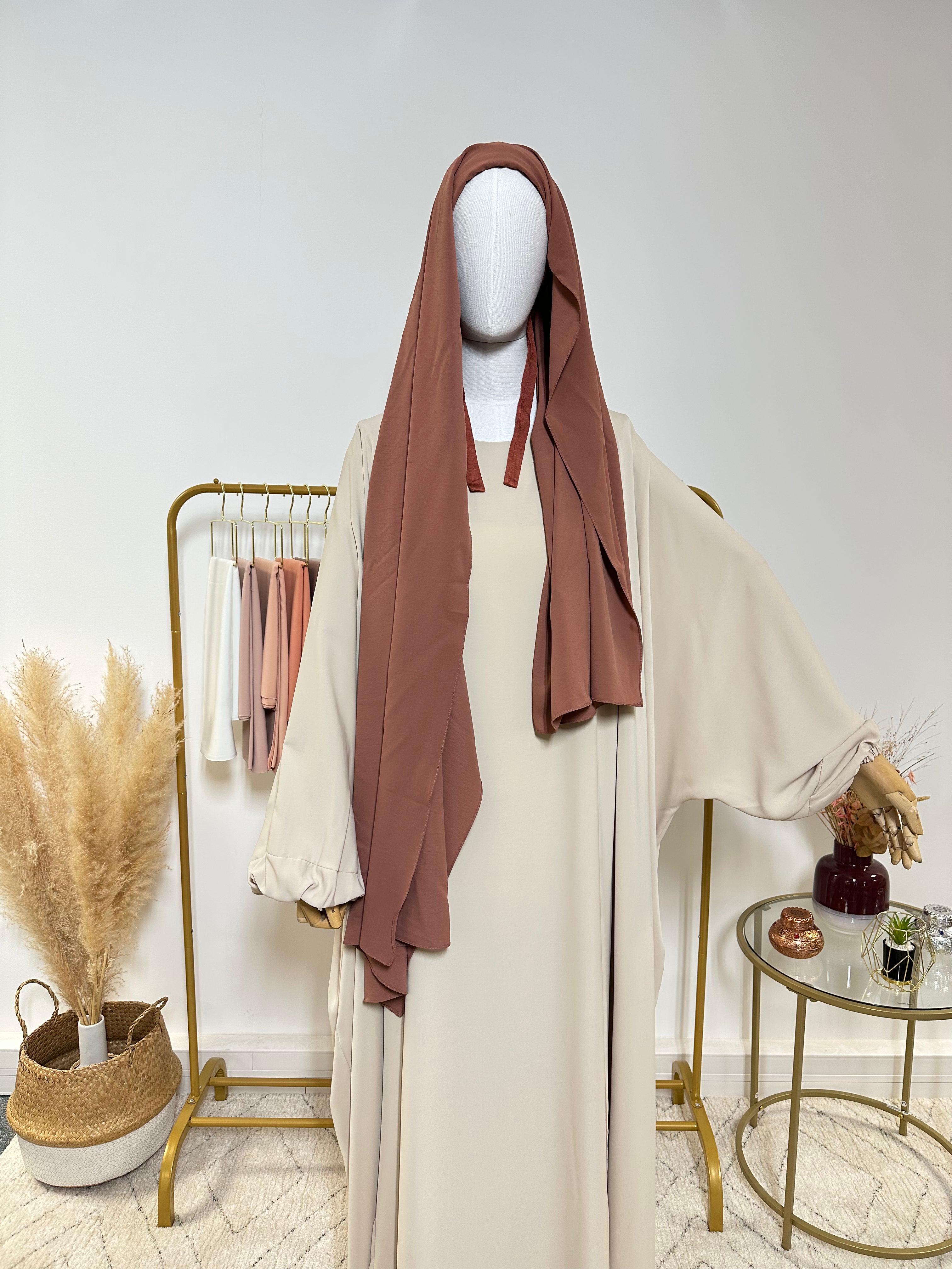 Hijab Jersey Premium - Hijab à enfiler - Rouge Orangé - My Qamis Homme