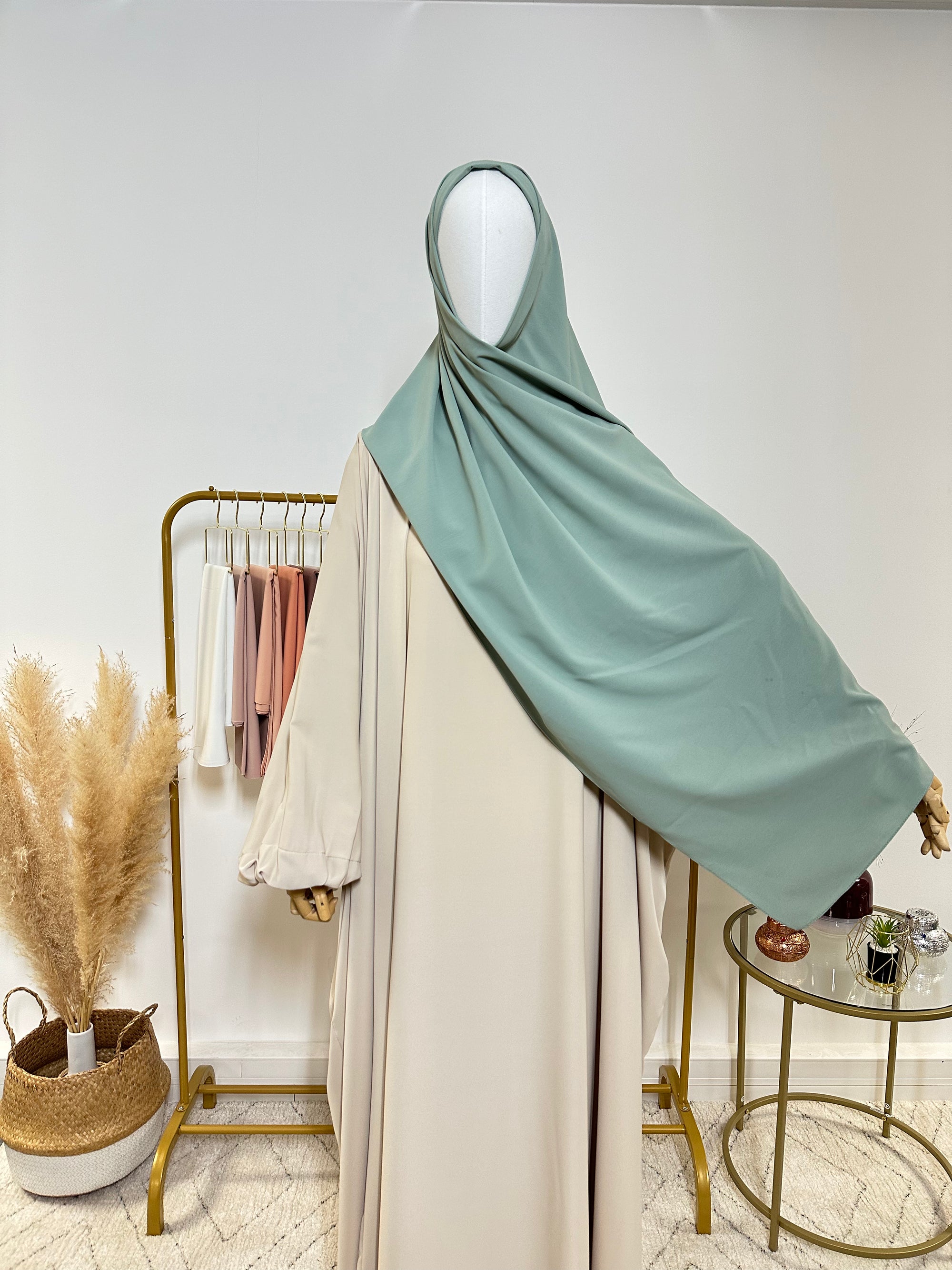 Hijab Jersey Premium - Hijab à enfiler - Vert Menthe - My Qamis Homme