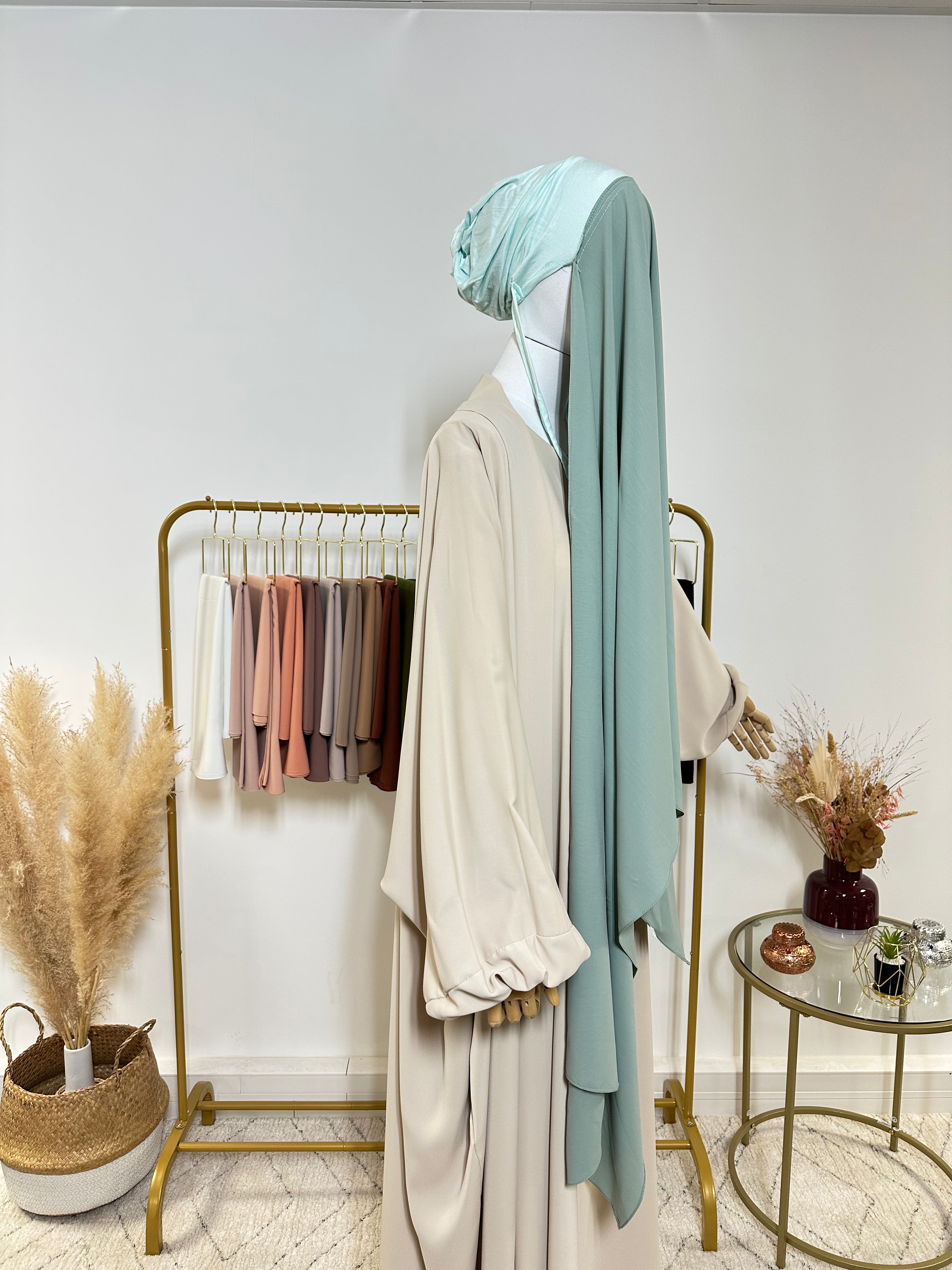 Hijab Jersey Premium - Hijab à enfiler - Vert Menthe - My Qamis Homme