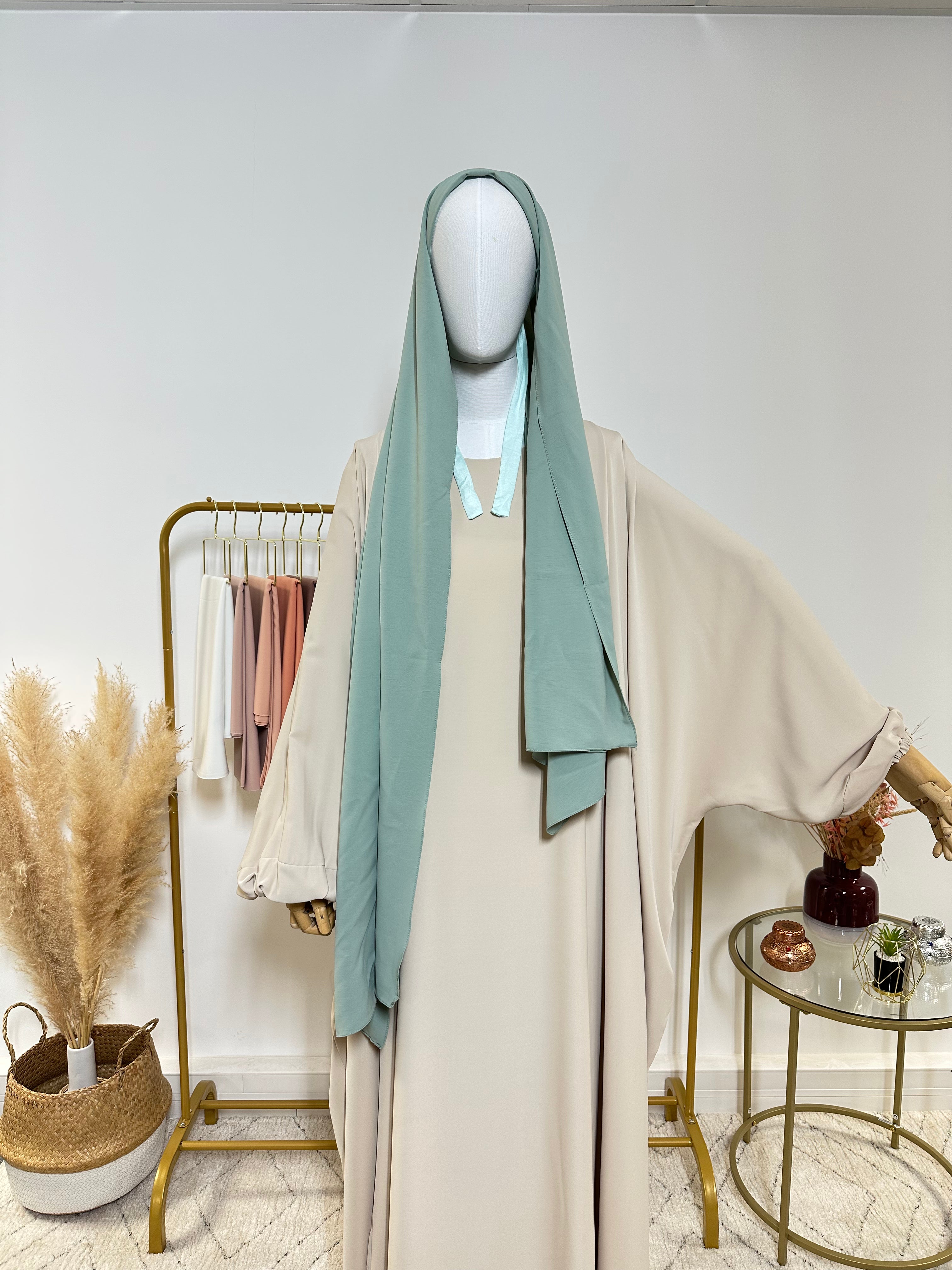 Hijab Jersey Premium - Hijab à enfiler - Vert Menthe - My Qamis Homme