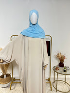 Hijab Mousseline - Hijab à enfiler avec bonnet croisé intégré - Bleu Clair - My Qamis Homme