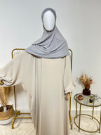 Hijab Mousseline - Hijab à enfiler avec bonnet croisé intégré - Gris Clair - My Qamis Homme