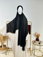 Hijab Mousseline - Hijab à enfiler avec bonnet croisé intégré - Noir - My Qamis Homme