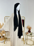 Hijab Mousseline - Hijab à enfiler avec bonnet croisé intégré - Noir - My Qamis Homme
