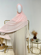 Hijab Mousseline - Hijab à enfiler avec bonnet croisé intégré - Rose clair - My Qamis Homme