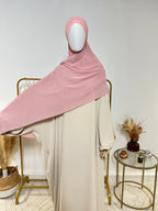 Hijab Mousseline - Hijab à enfiler avec bonnet croisé intégré - Rose - My Qamis Homme