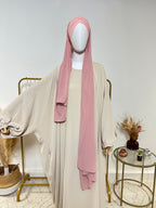 Hijab Mousseline - Hijab à enfiler avec bonnet croisé intégré - Rose - My Qamis Homme