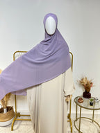 Hijab Mousseline - Hijab à enfiler avec bonnet croisé intégré - Violet - My Qamis Homme