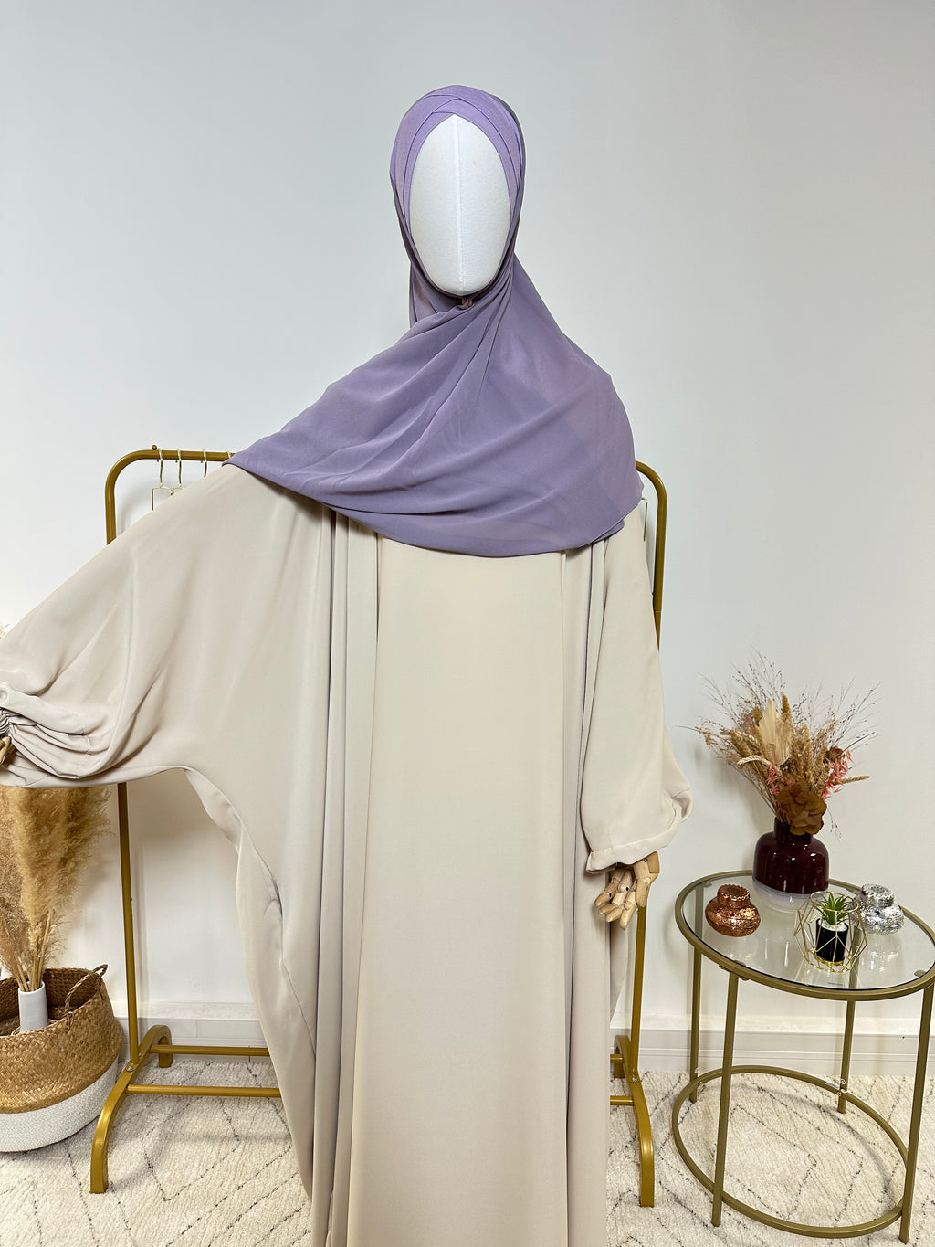 Hijab Mousseline - Hijab à enfiler avec bonnet croisé intégré - Violet - My Qamis Homme