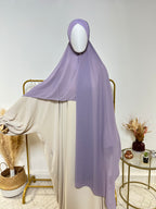 Hijab Mousseline - Hijab à enfiler avec bonnet croisé intégré - Violet - My Qamis Homme