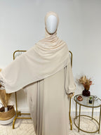Hijab Mousseline - Hijab à enfiler avec bonnet en mousseline intégré - Beige - My Qamis Homme