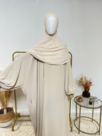 Hijab Mousseline - Hijab à enfiler avec bonnet en mousseline intégré - Beige - My Qamis Homme