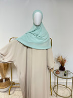 Hijab Mousseline - Hijab à enfiler avec bonnet en mousseline intégré - Bleu Turquoise - My Qamis Homme