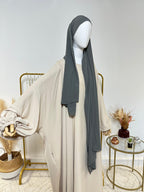Hijab Mousseline - Hijab à enfiler avec bonnet en mousseline intégré - Gris foncé - My Qamis Homme