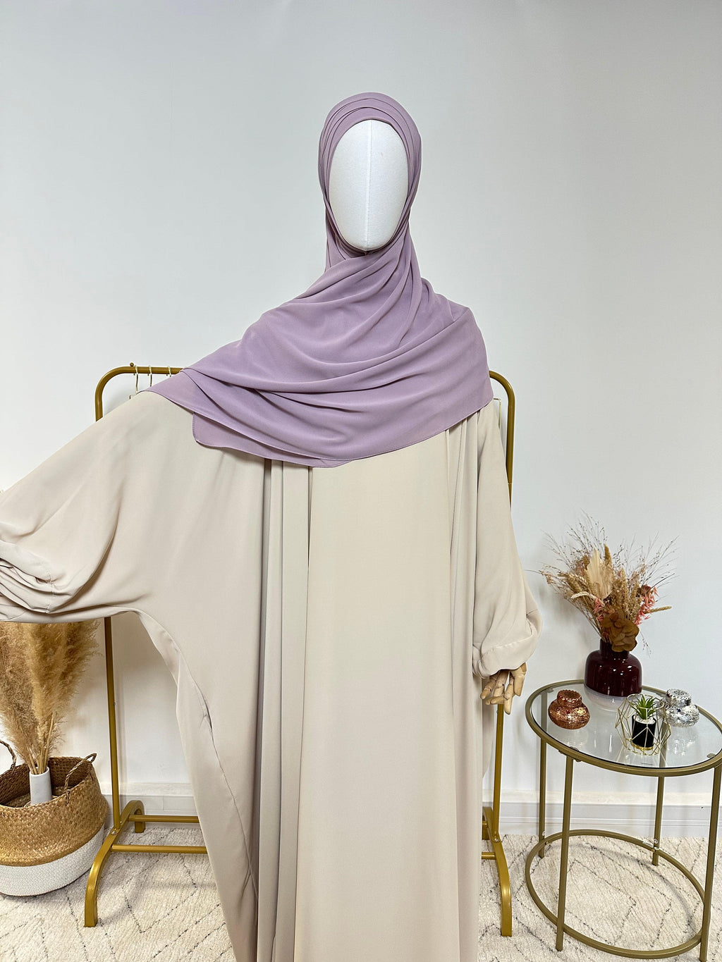Hijab Mousseline - Hijab à enfiler avec bonnet en mousseline intégré - Lilas - My Qamis Homme