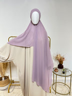 Hijab Mousseline - Hijab à enfiler avec bonnet en mousseline intégré - Lilas - My Qamis Homme
