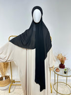 Hijab Mousseline - Hijab à enfiler avec bonnet en mousseline intégré - Noir - My Qamis Homme