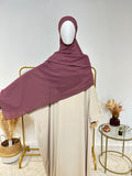 Hijab Mousseline - Hijab à enfiler avec bonnet en mousseline intégré - Violet - My Qamis Homme