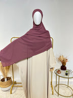 Hijab Mousseline - Hijab à enfiler avec bonnet en mousseline intégré - Violet - My Qamis Homme