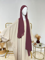 Hijab Mousseline - Hijab à enfiler avec bonnet en mousseline intégré - Violet - My Qamis Homme