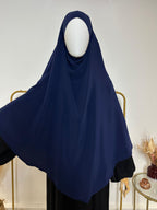 Khimar en Soie de Médine - Khimar 2 voiles - Bleu Marine - My Qamis Homme