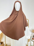 Khimar en Soie de Médine - Khimar 2 voiles - Camel Marron - My Qamis Homme