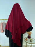 Khimar en Soie de Médine - Khimar 2 voiles - Rouge - My Qamis Homme
