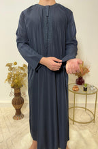 Qamis Emirati avec cravate - Bleu Marine - My Qamis Homme