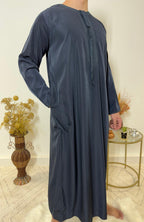 Qamis Emirati avec cravate - Bleu Marine - My Qamis Homme