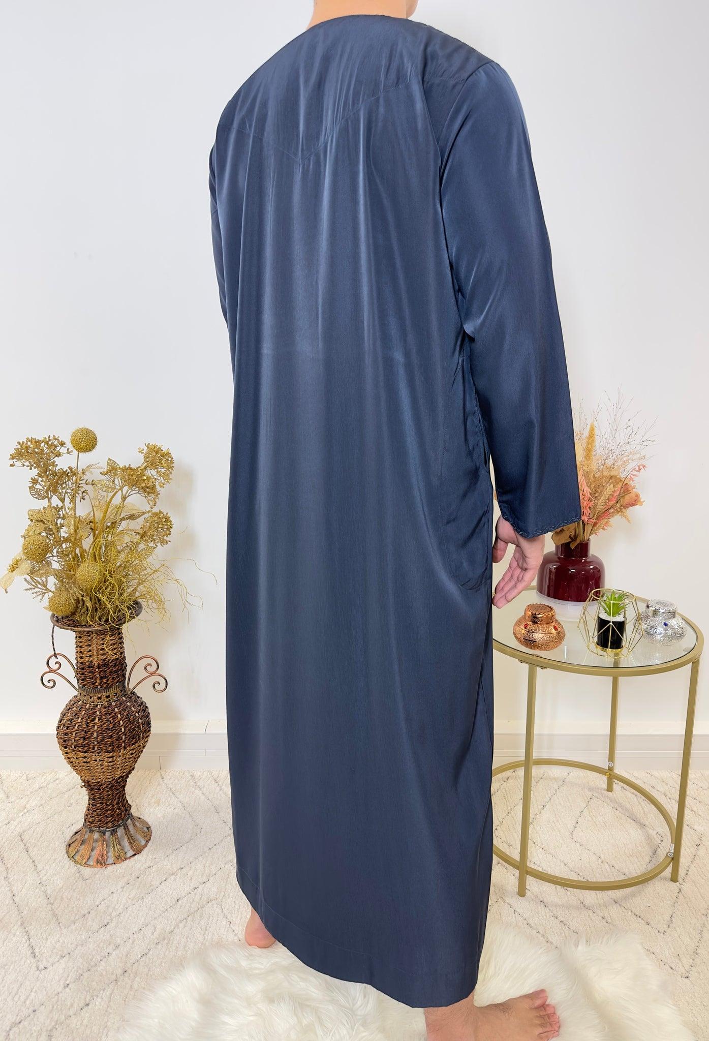 Qamis Emirati avec cravate - Bleu Marine - My Qamis Homme